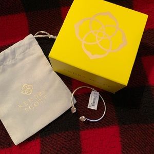 Kendra Scott Edie Cuff Bracelet Rose Quartz Silver